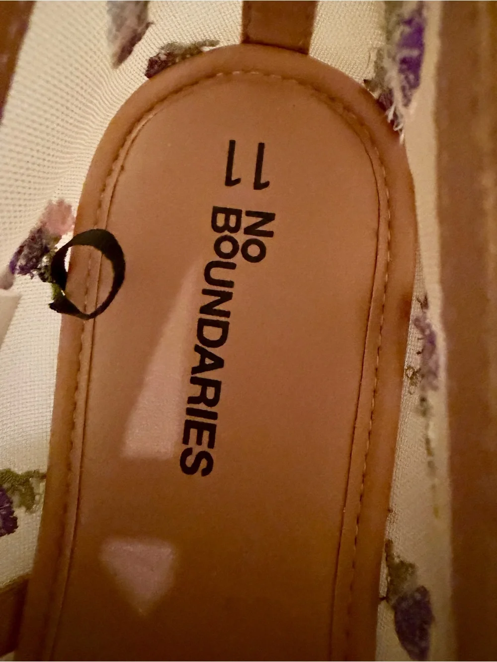 No Boundaries Mary Jane Mesh Flats with Embroidered Purple Flowers, Size 11 - Picture 6 of 8